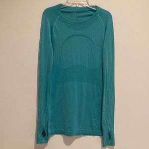 Lululemon Swiftly Tech Long Sleeve Crew Heathered Surge Color Size 6